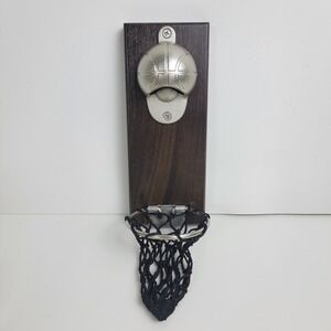 Basketball Wall Mounted Bottle Opener with Cap Catcher Gift for Men